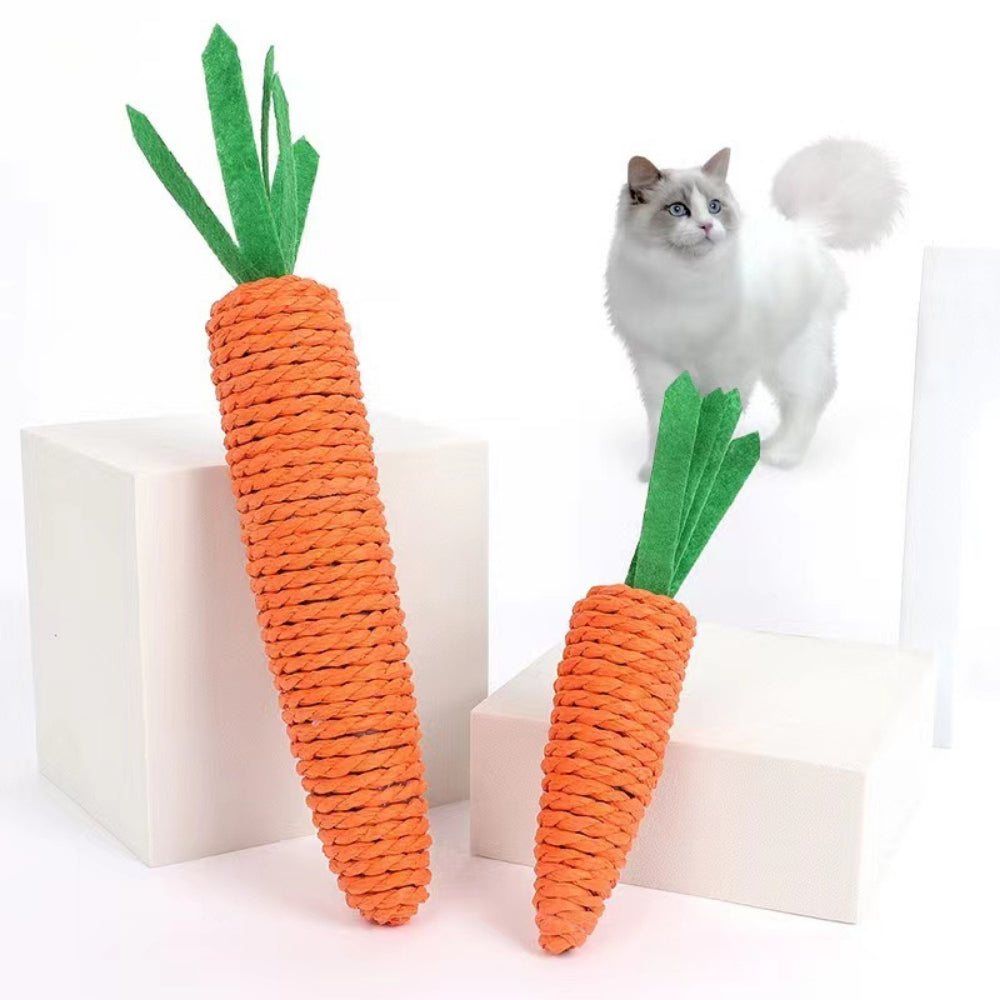 Orange Sisal Carrot Cat Toy - Dental Chew & Interactive Teether for Kittens