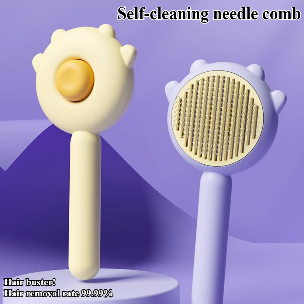 Magic Self-Cleaning Pet Brush - Shedding & Massage Tool for Cats & Dogs
