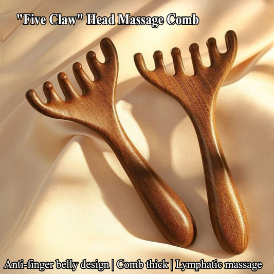 2 Pack Wooden Head Scratcher Massager - Portable Scalp & Neck Relaxation Tool for Stress Relief & Hair Growth - Men & Women