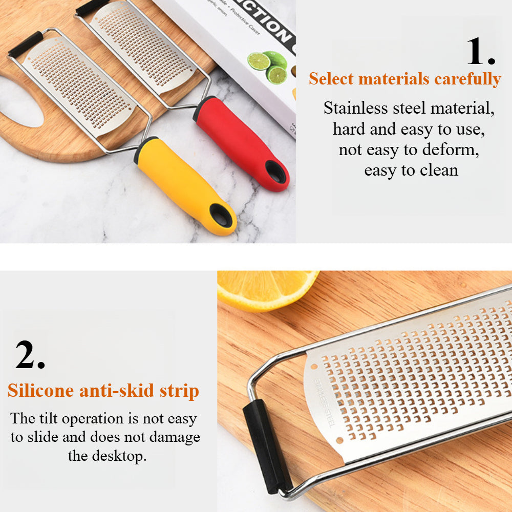Stainless Steel 304 Cheese & Lemon Zester - Wide Blade Grater for Kitchen
