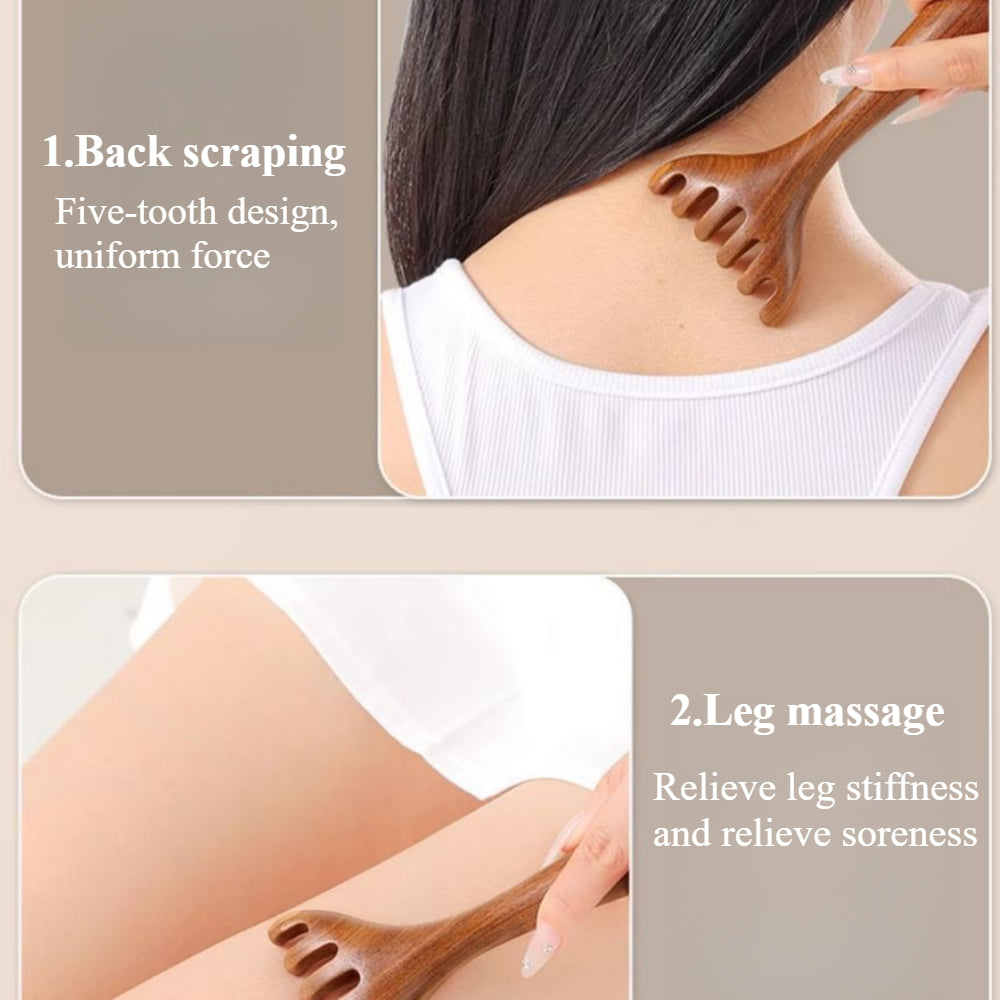 2 Pack Wooden Head Scratcher Massager - Portable Scalp & Neck Relaxation Tool for Stress Relief & Hair Growth - Men & Women