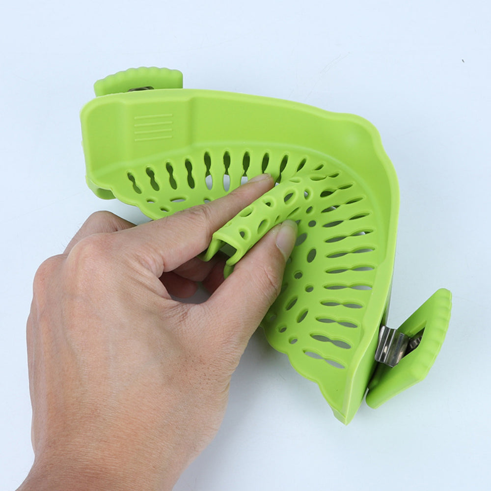 Clip-On Silicone Strainer – Universal Pasta & Vegetable Colander for All Pots/Pans – BPA-Free Kitchen Strainer for Meat, Fruit & More