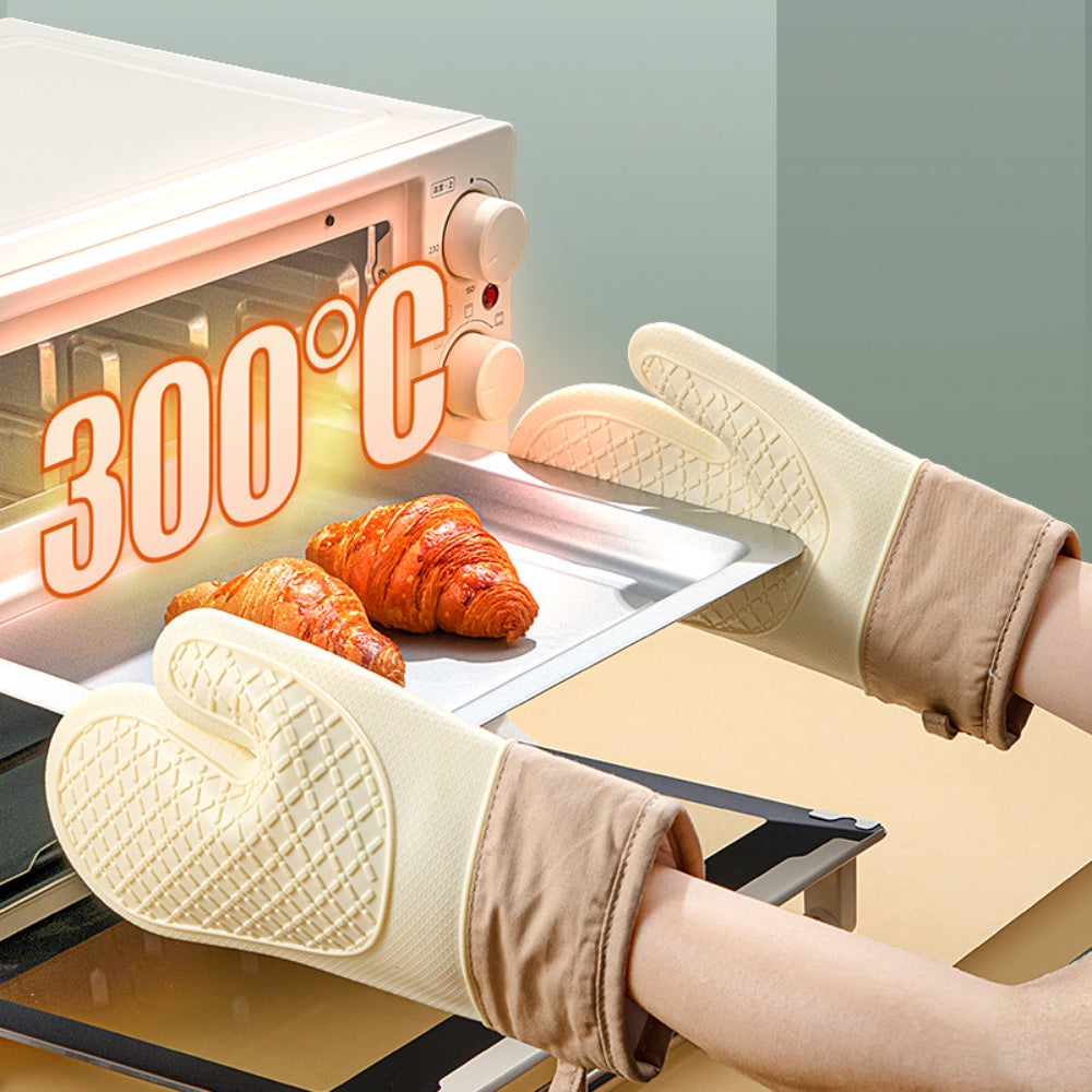 Non-Slip Silicone Oven Gloves - Heat Resistant to 500°F, Kitchen Gloves for Baking, Cooking & Grilling 1pcs