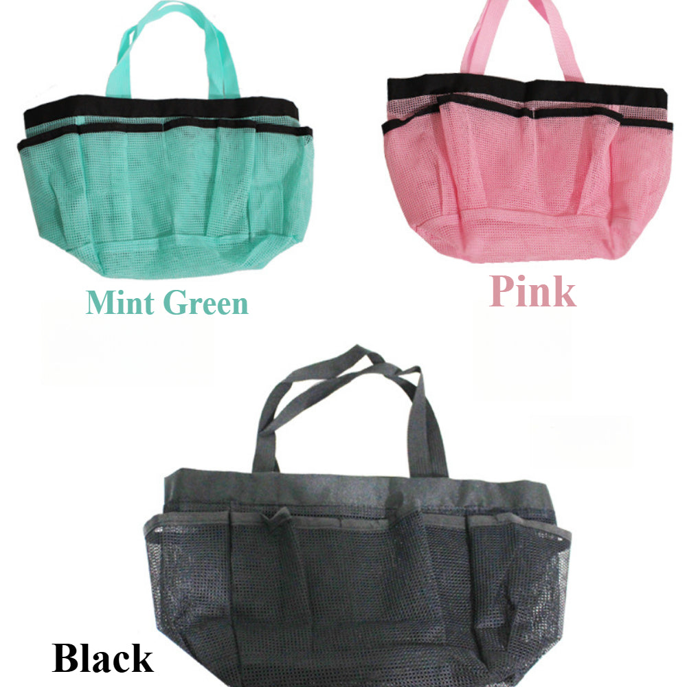 Extra-Large Mesh Shower Caddy - 7-Pocket Hanging Organizer for Dorm, Gym & Travel - Collapsible Quick-Dry Shower Tote Bag