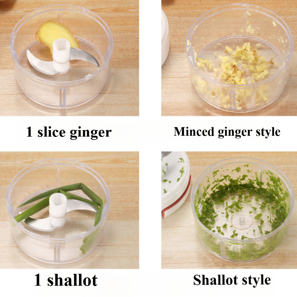 Manual Hand-Pull Food Processor – Vegetable Meat Chopper, Garlic Onion Shredder, Slicer & Household Kitchen Mincer Tool
