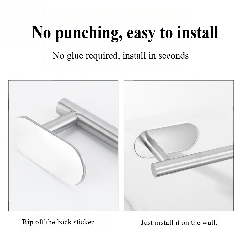 No-Drill Self-Adhesive Toilet Paper Holder – Rustproof Stainless Steel for Bathroom, Kitchen, or RV