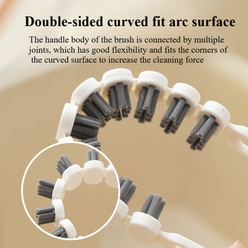 Professional Bendable Cleaning Brushes - Double-Sided Hard Bristle Design for Kitchen Sinks/Window Sills (3 Pack)