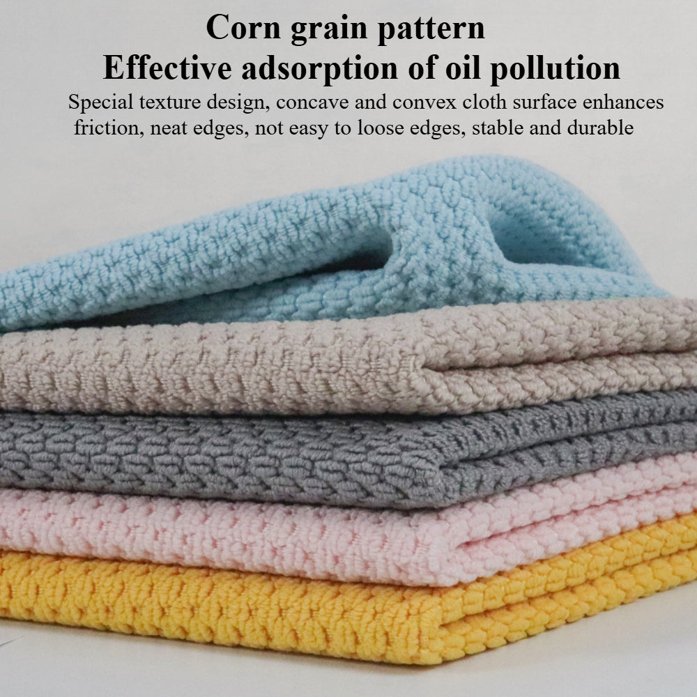 5-Pack Multi-Purpose Microfiber Cleaning Cloths – Ultra Soft, Lint & Streak-Free for Kitchen, Home, Office (5 Colors)