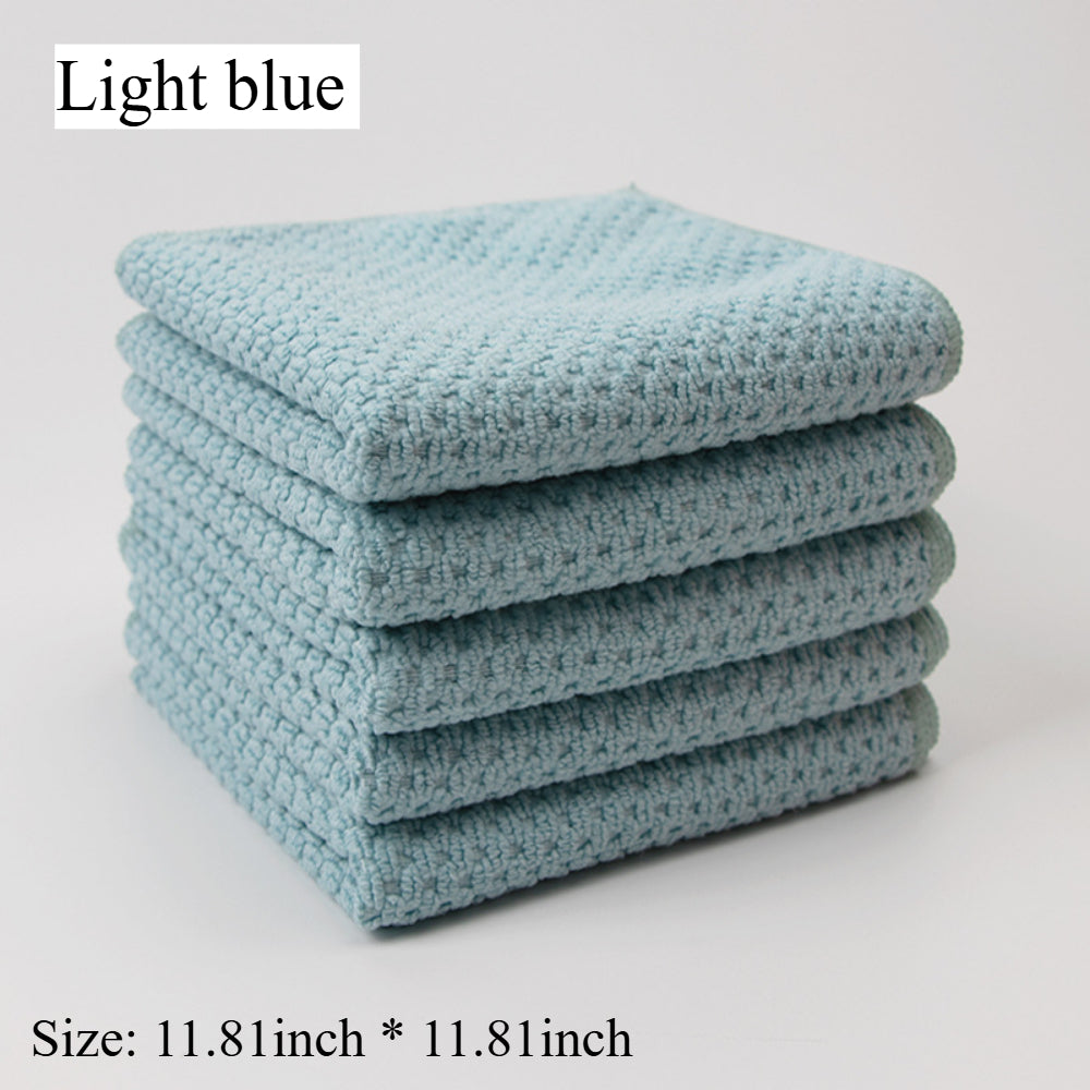 5-Pack Multi-Purpose Microfiber Cleaning Cloths – Ultra Soft, Lint & Streak-Free for Kitchen, Home, Office (5 Colors)