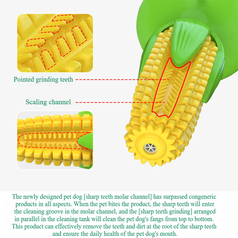 Tough Corn Dog Chew Toys - Durable Rubber Squeaky Toys for Aggressive Chewers