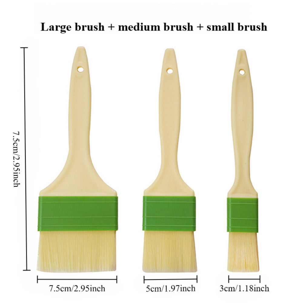 3 Pcs Basting Pastry Brush Set - Perfect for Baking, Grilling, and Spreading Sauces, Marinades, Butter, and Egg Wash