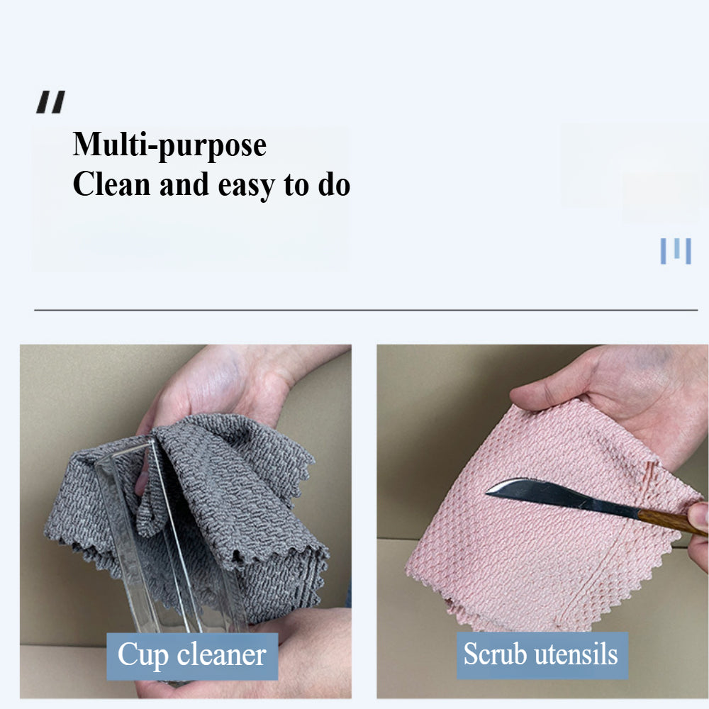 5-Pack Multi-Purpose Microfiber Cleaning Cloths – Ultra Soft, Lint & Streak-Free for Kitchen, Home, Office (5 Colors)