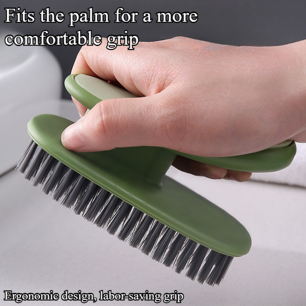 2-Piece Cleaning Brush Set - Ergonomic Long/Short Handle Soft Bristle Brushes for Home, Kitchen, Bathroom & Laundry (Green)