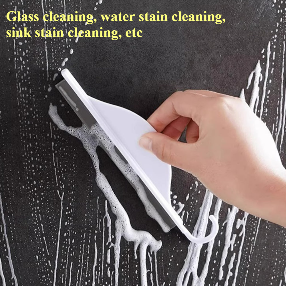 Mini Shower Squeegee with Hook - 2-Pack Silicone Water Wiper for Bathroom Mirror, Kitchen Counter & Tiles