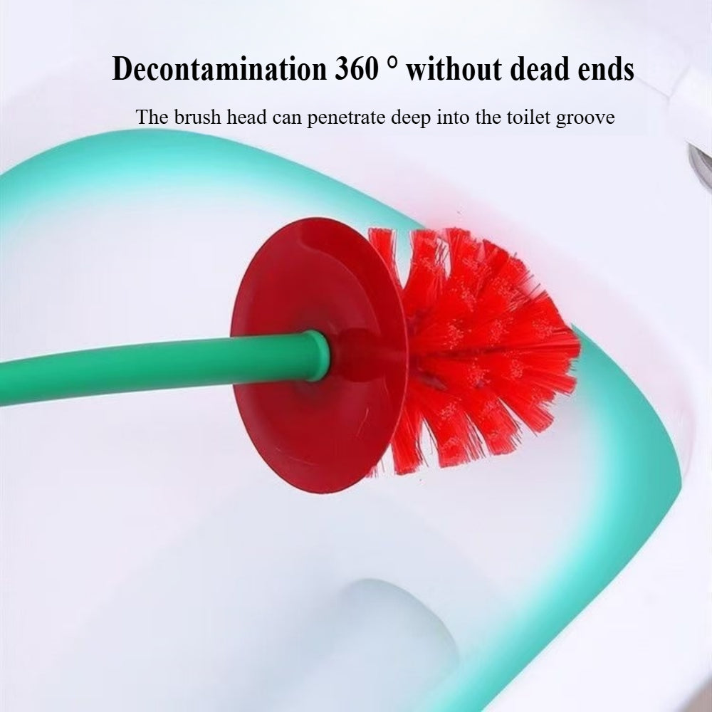 Cherry Toilet Brush Set - Creative, Rust-Resistant with Holder & Long Handle for Deep Cleaning & Bathroom Decor