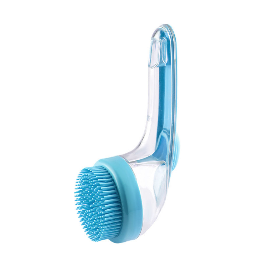 2-in-1 Pet Bath Brush with Shampoo Dispenser - Gentle Massage Scrubber for Dogs & Cats (Long/Short Hair)