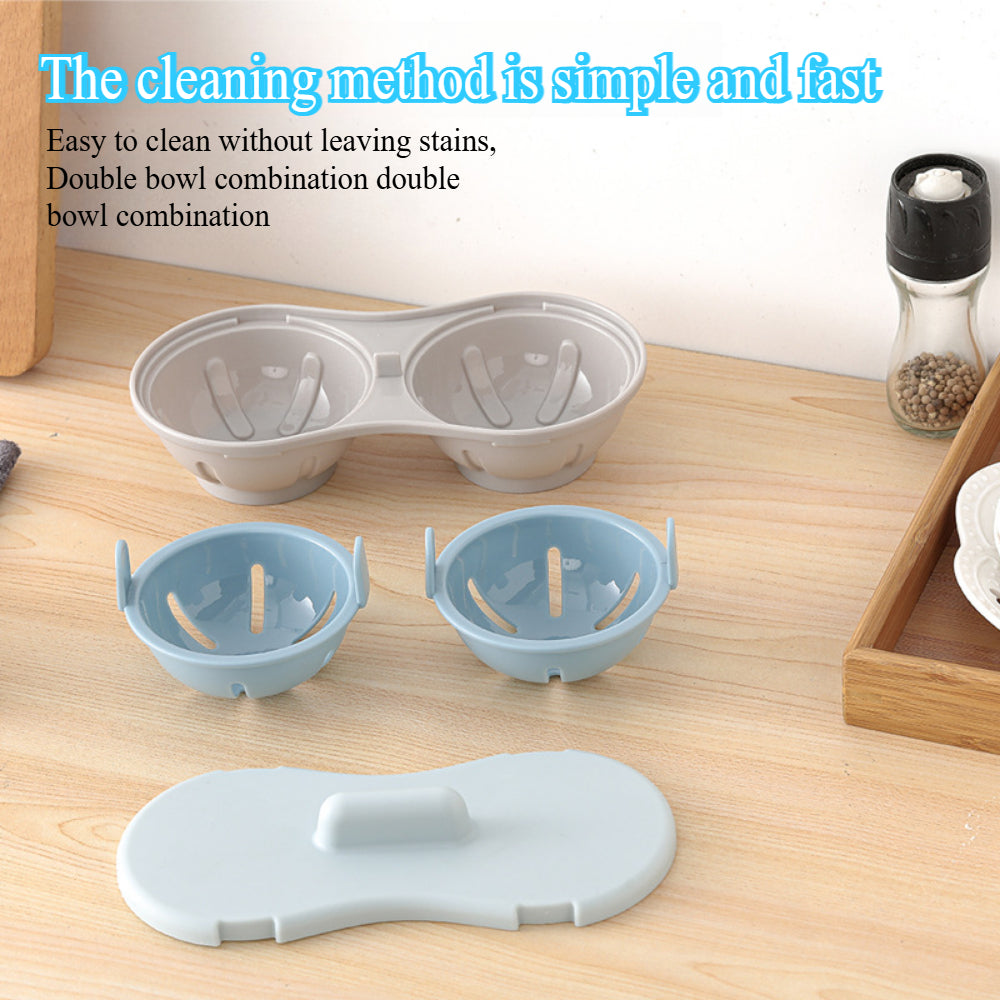 Microwavable Egg Poacher & Steamer – Dishwasher-Safe with Measure Cup | Easy Poached Egg Maker