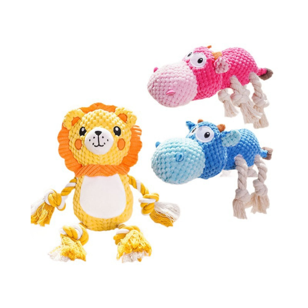 Durable Squeaky Dog Toys – Cute Plush & Rope Chew Toys for Small & Medium Dogs, Indoor/Outdoor Play, Perfect Pet Gift