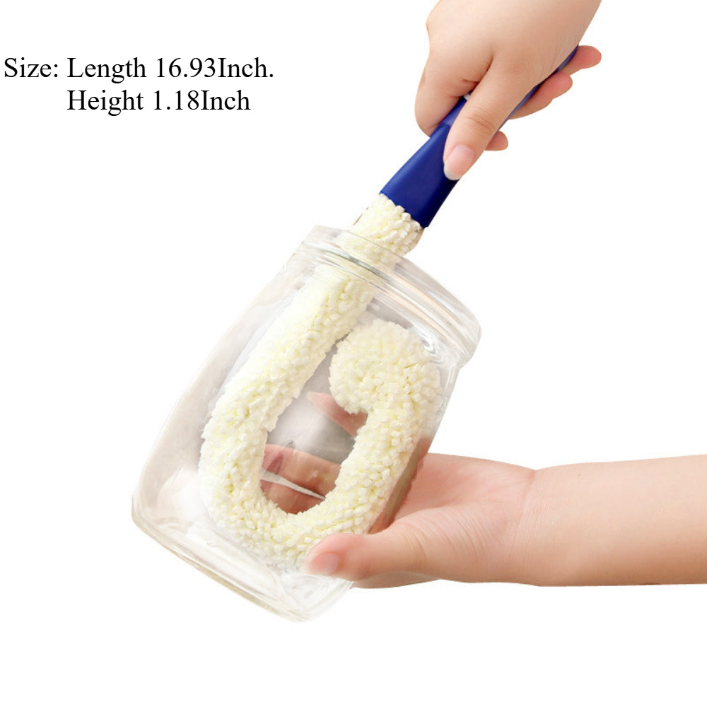 Flexible Long Handle Bottle Cleaning Brush – Multi-Purpose Scrubber for Decanters, Glasses, and More,2PCS