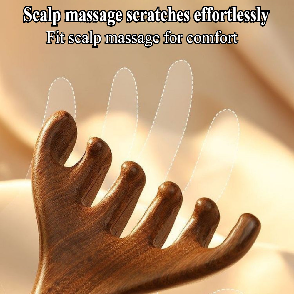 2 Pack Wooden Head Scratcher Massager - Portable Scalp & Neck Relaxation Tool for Stress Relief & Hair Growth - Men & Women