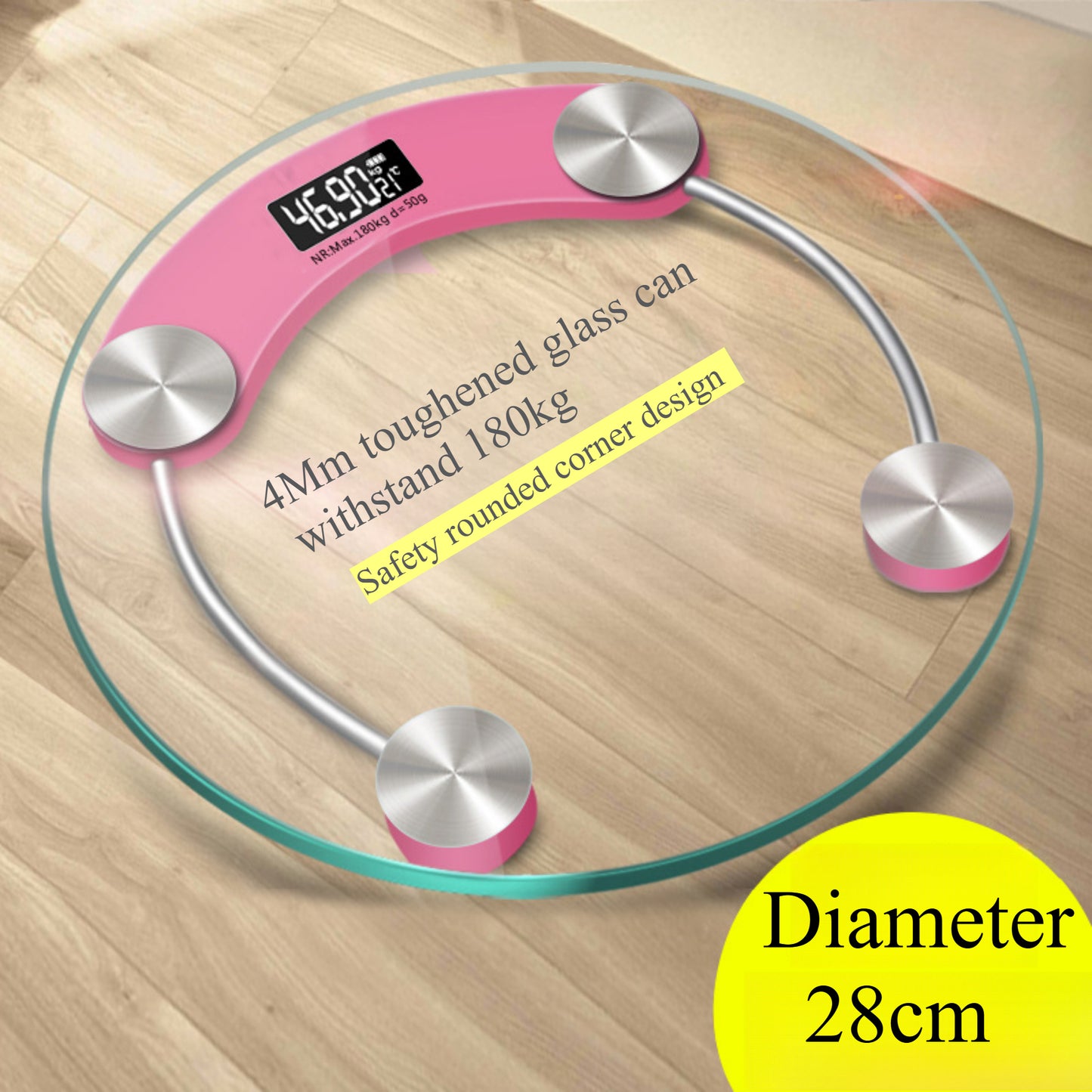 USB Charging money,Modern Glass Digital Scale - Accurate Body Weight Tracking with LCD Screen, 180KG Max, Sleek Round Design