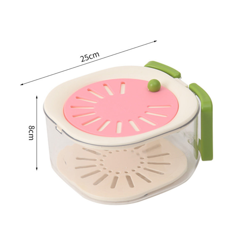 2-in-1 Fruit & Vegetable Washing Basket with Strainer Lid – Collapsible Handle Drainer Container for Kitchen Storage