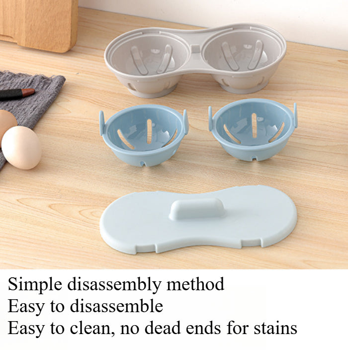 Microwavable Egg Poacher & Steamer – Dishwasher-Safe with Measure Cup | Easy Poached Egg Maker