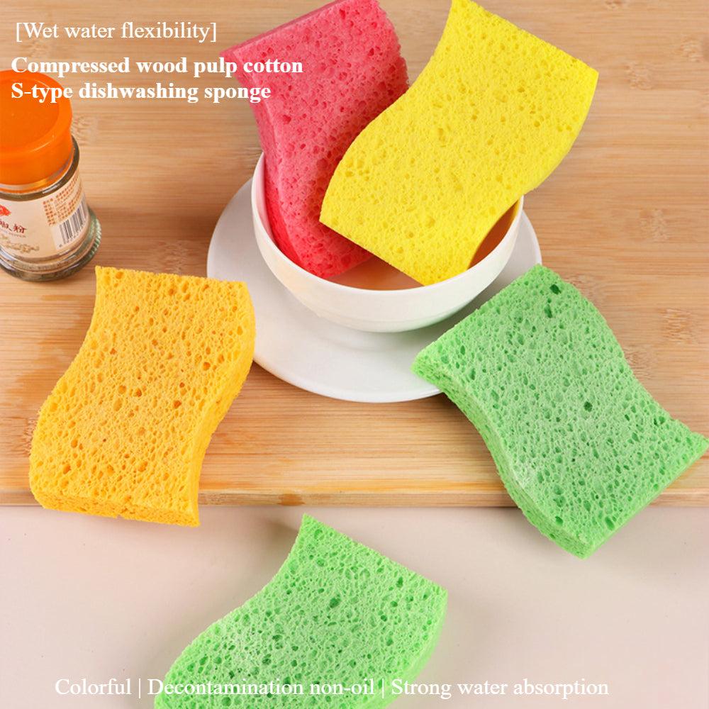 6-Pack Natural Cellulose Kitchen Sponges – Compressed, Reusable & Non-Scratch Cleaning Sponges for Dishes