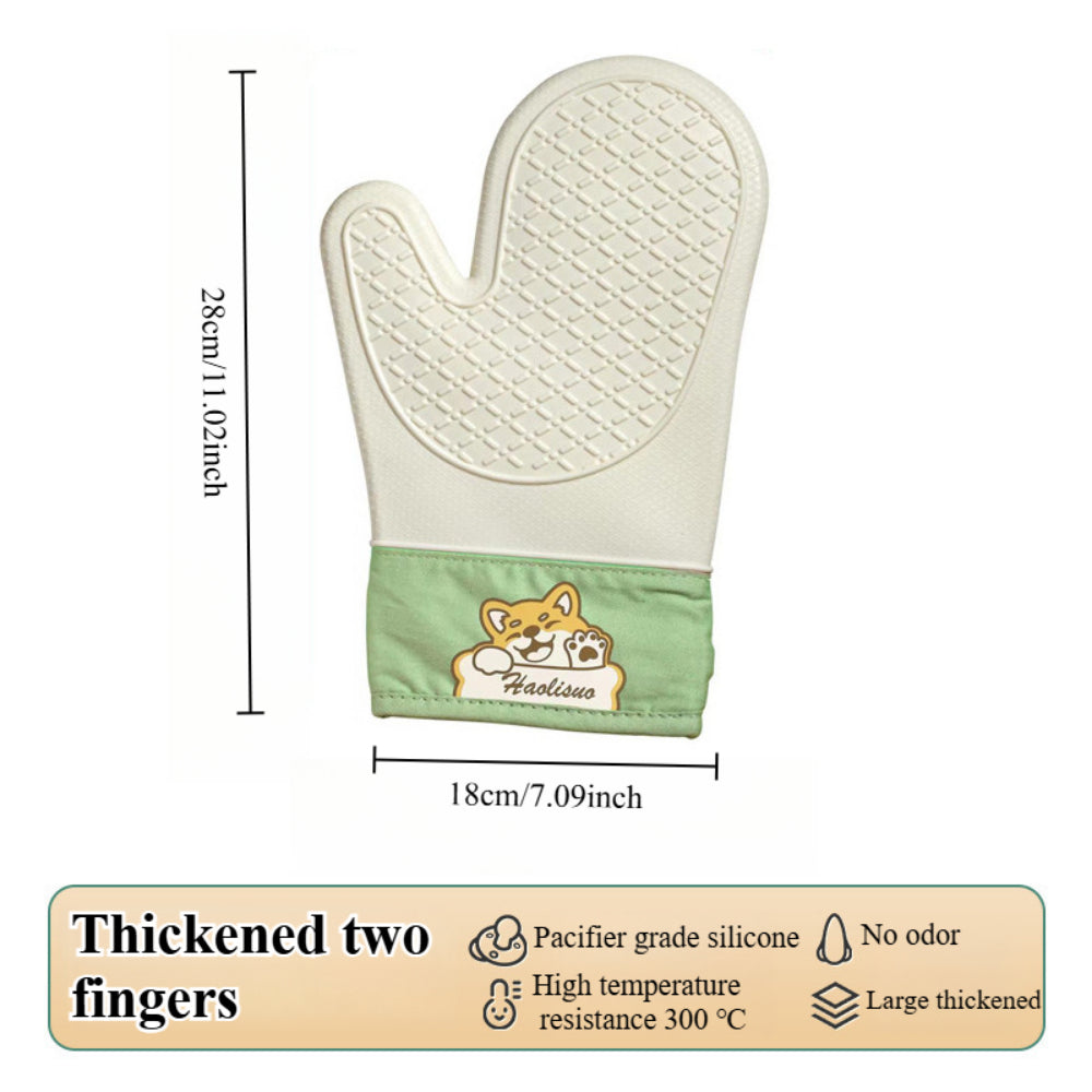 Non-Slip Silicone Oven Gloves - Heat Resistant to 500°F, Kitchen Gloves for Baking, Cooking & Grilling 1pcs