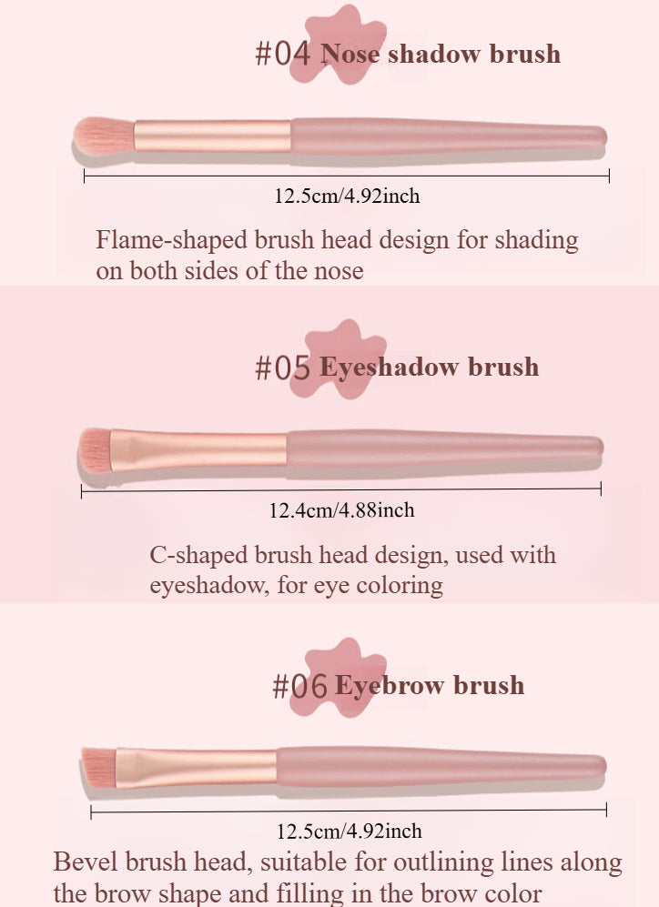 8PCS Travel Makeup Brush Set - Mini Premium Synthetic Fiber Brushes for Foundation, Blush, Eyes & Lips with Portable Storage Bag
