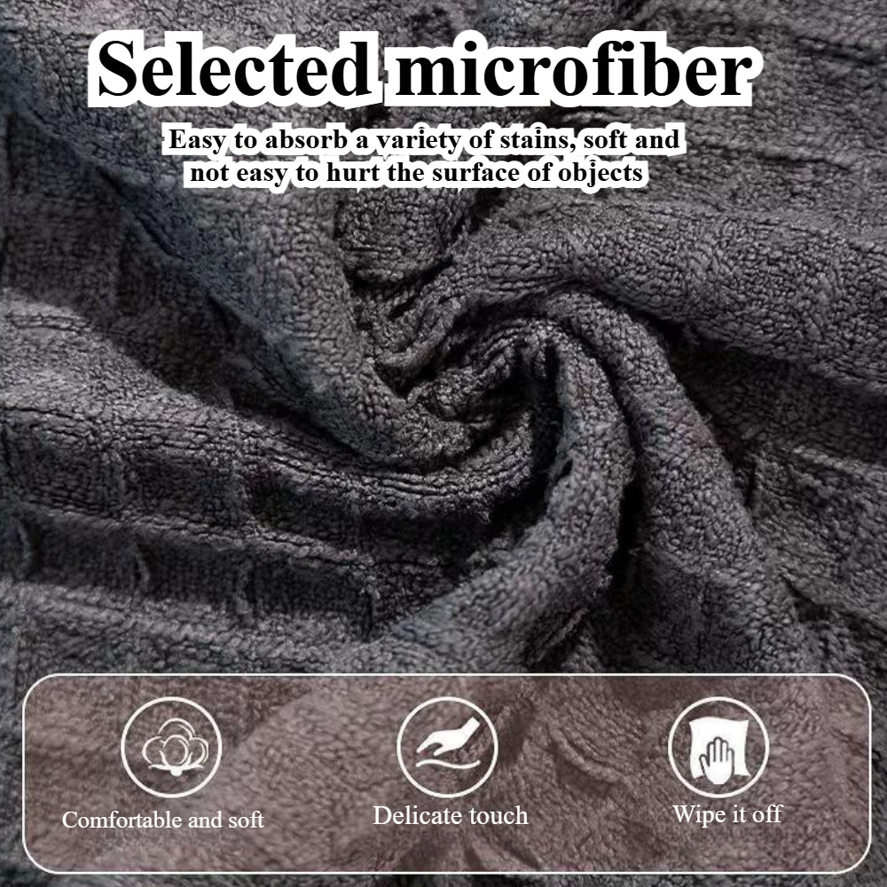 Professional Waffle Weave Microfiber Dish Cloths - Super Absorbent & Quick-Dry Kitchen Towels (5-Pack, Dark Grey)