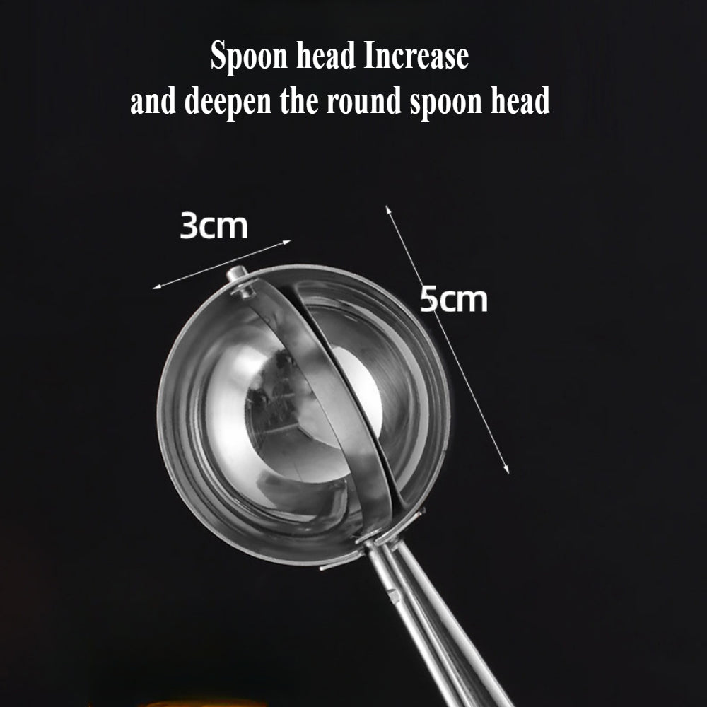 Stainless Steel Large Cookie & Ice Cream Scoop – Ergonomic Trigger Design for Baking and Scooping