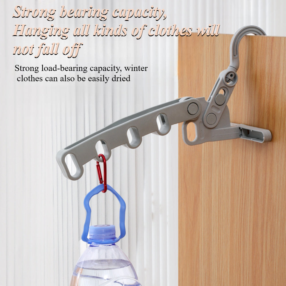 Portable Folding Clothes Drying Rack with Hook - Compact Travel Hanger for Laundry, RV, Cruise Ships etc.
