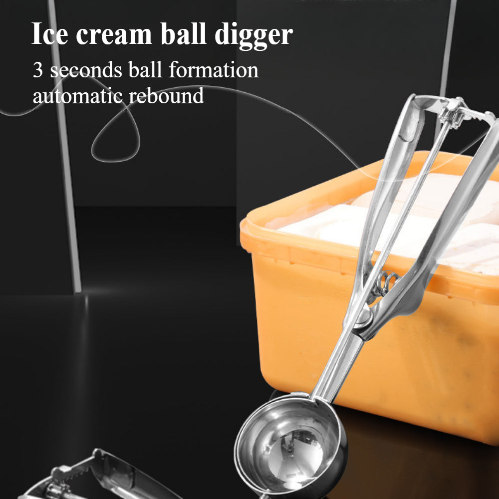 Stainless Steel Large Cookie & Ice Cream Scoop – Ergonomic Trigger Design for Baking and Scooping