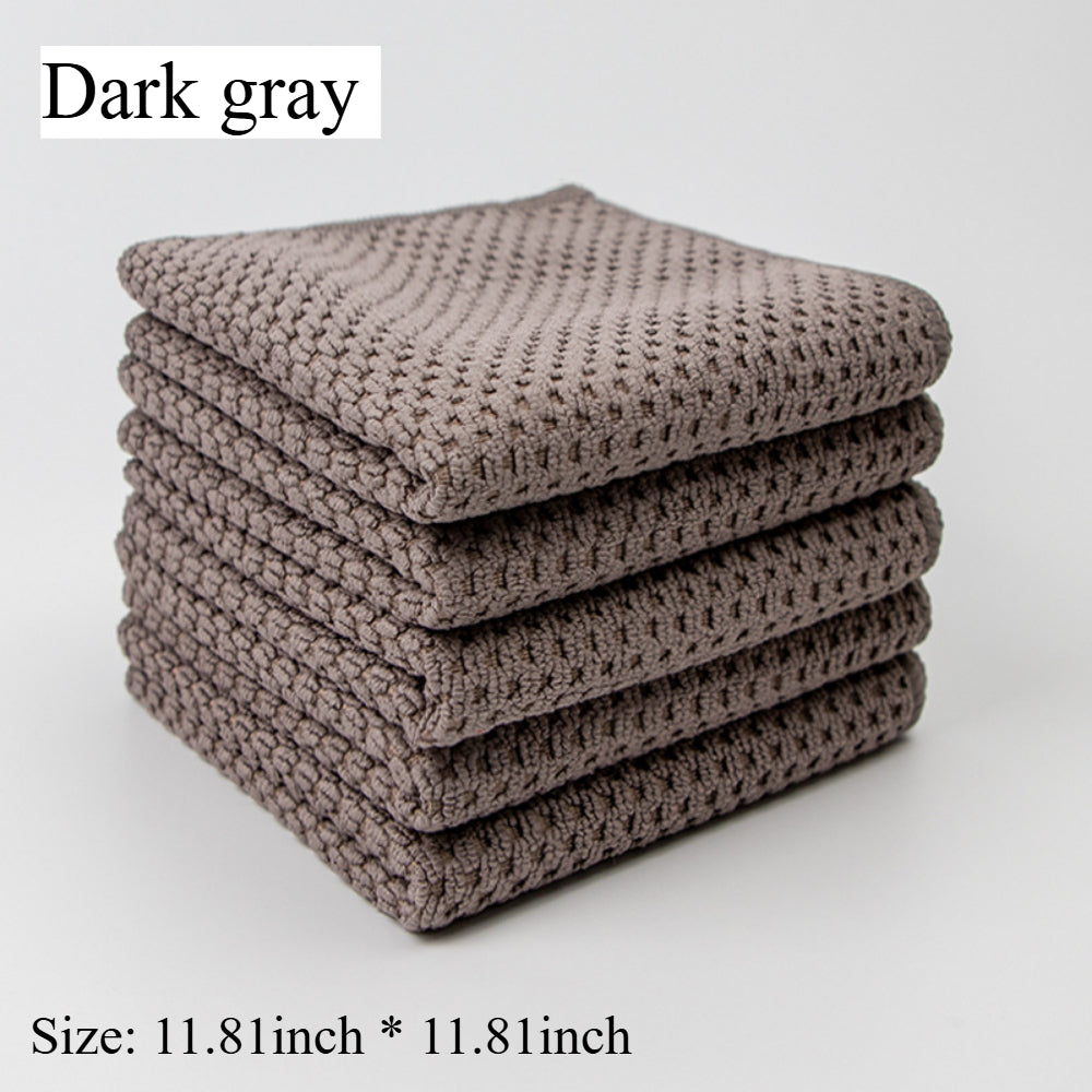 5-Pack Multi-Purpose Microfiber Cleaning Cloths – Ultra Soft, Lint & Streak-Free for Kitchen, Home, Office (5 Colors)