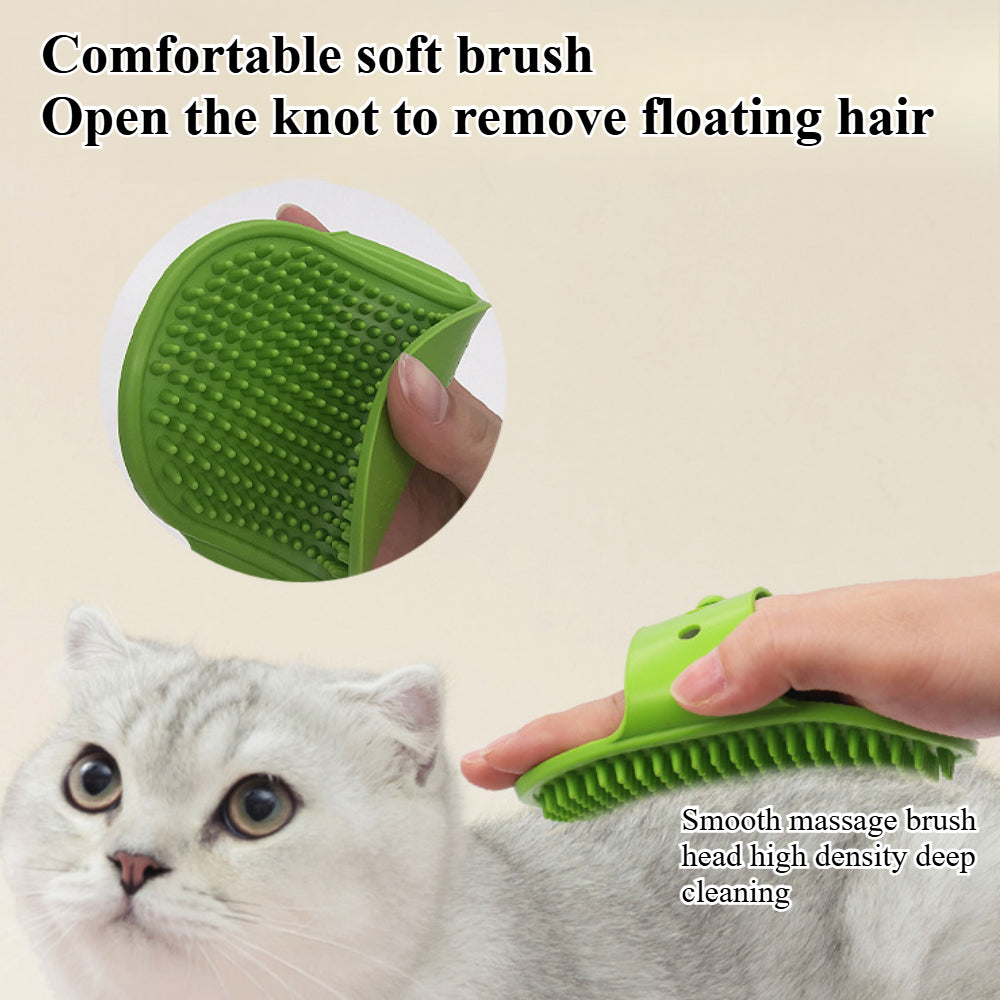Dog Bath Brush & Massager – Adjustable Grooming Brush for Dogs & Cats with Soothing Silicone Bristles, Perfect for Short & Long Hair