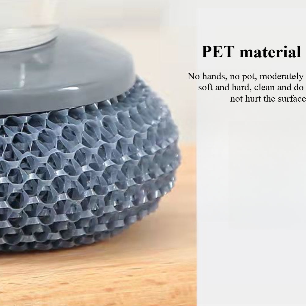 Press-Type Automatic Liquid Dispensing Pot Scrubber – Heavy-Duty Kitchen Cleaning Brush
