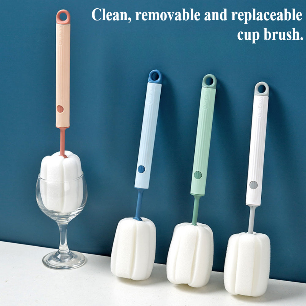2-Pack Soft Sponge Bottle Brushes – Gentle Non-Scratch Cleaner for Baby Bottles, Cups & Hard-to-Reach Stains