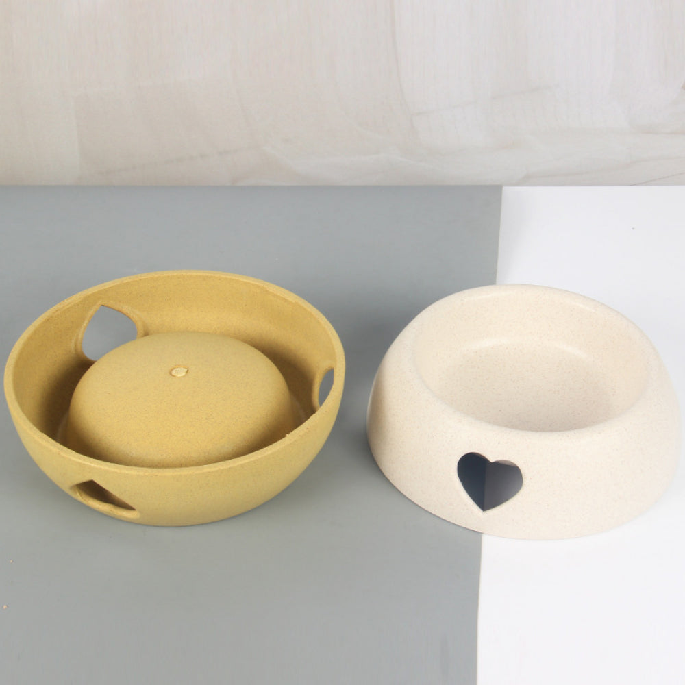 Pet Food Water Bowls Combo - Durable Plastic Wheat Pattern Feeder - Non-Tip Design for Small/Medium Dogs, Puppies, Cats & Kitten