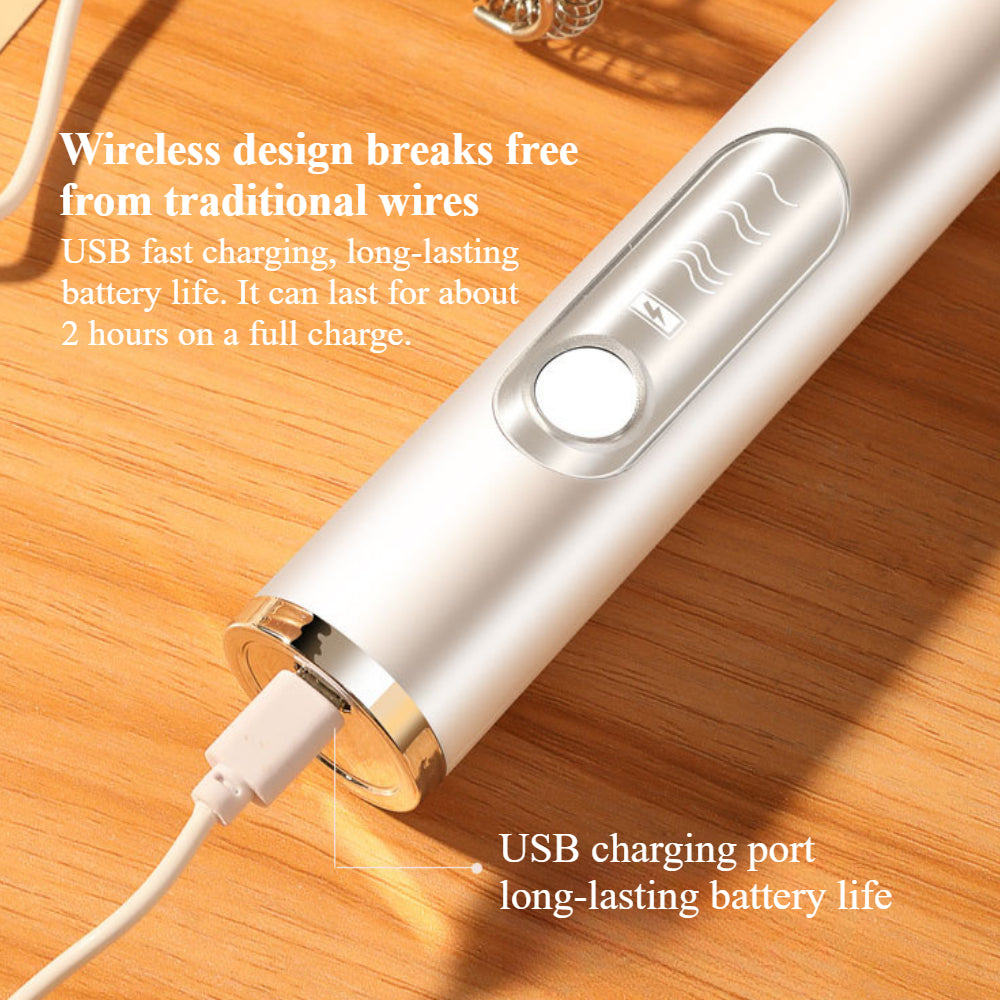 Milk Frother Electric - 3-Speed Adjustable Coffee Whisk with 2 Stainless Steel Attachments (Rechargeable)