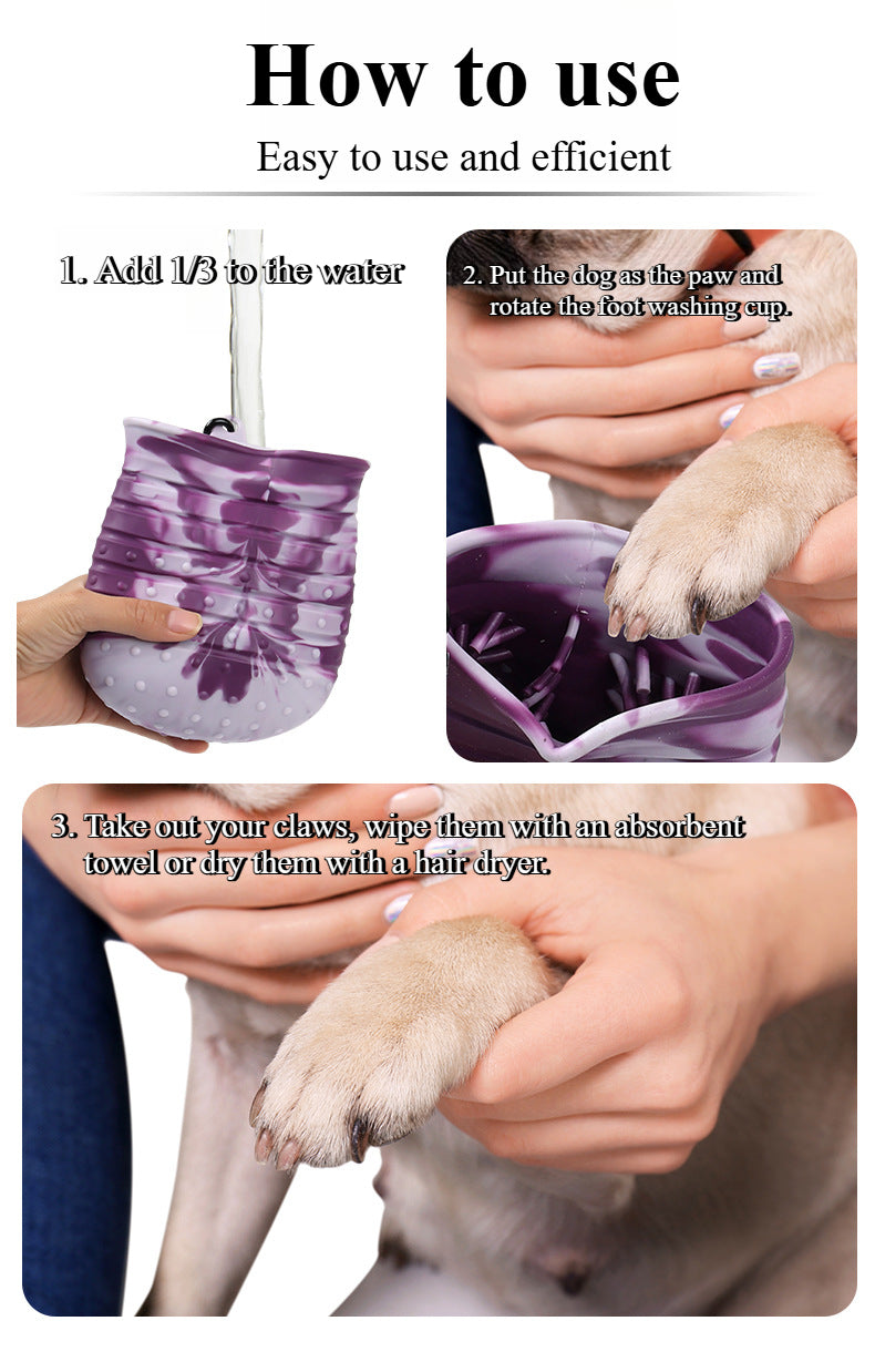 Portable Silicone Dog Paw Cleaner – for Large & Small Pets, Easy Grip & Quick Dry
