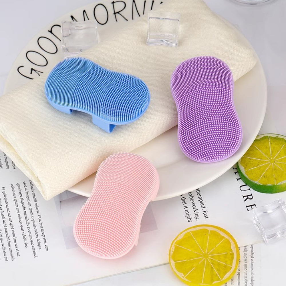 Facial Cleansing Brush 3-Pack - Silicone Exfoliator Scrubber for Blackheads, Pores & Acne - Gentle Manual Face Wash Tool (Colorful Set)