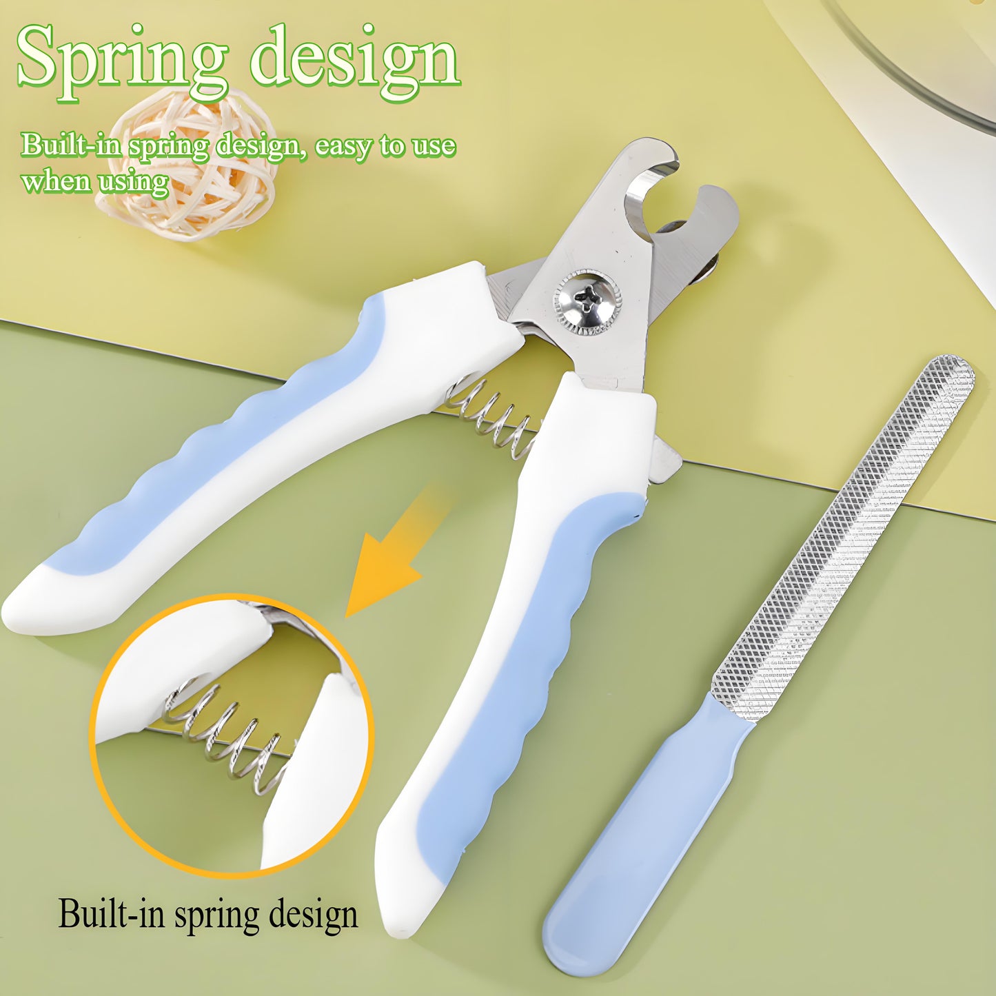 Stainless Steel Pet Nail Clippers with Safety Guard - Sharp, Non-Slip Trimmer for Dogs & Cats