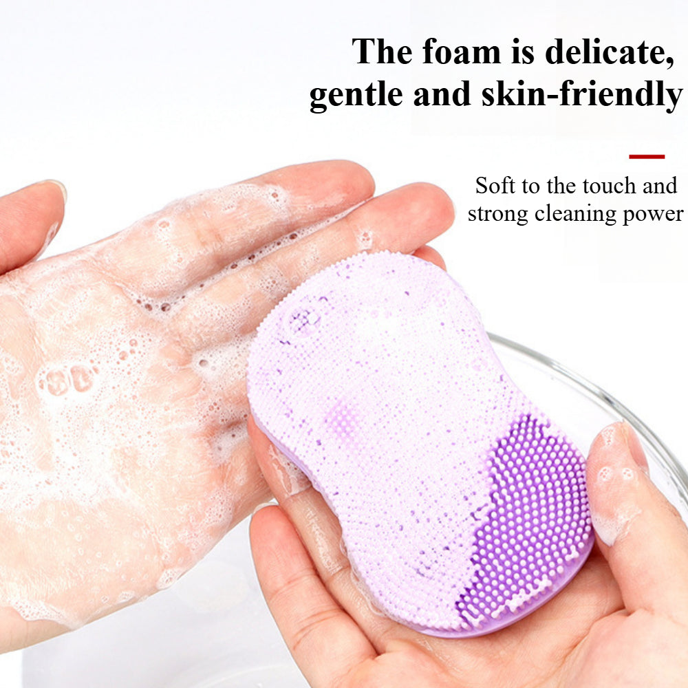 Facial Cleansing Brush 3-Pack - Silicone Exfoliator Scrubber for Blackheads, Pores & Acne - Gentle Manual Face Wash Tool (Colorful Set)