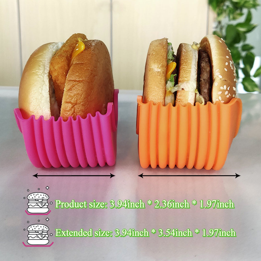 4-Pack Retractable Burger Holders - Reusable Sandwich Bun Clips for Perfectly Assembled Burgers