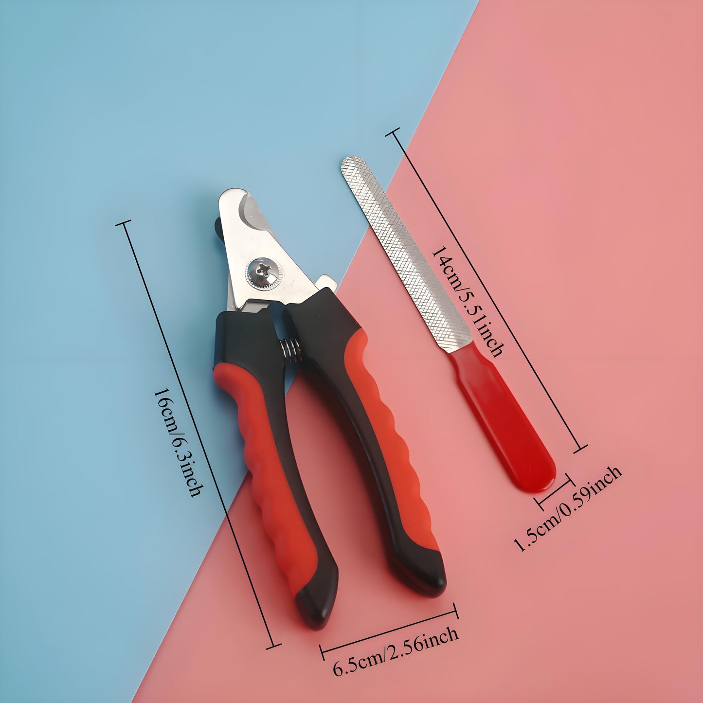 Stainless Steel Pet Nail Clippers with Safety Guard - Sharp, Non-Slip Trimmer for Dogs & Cats