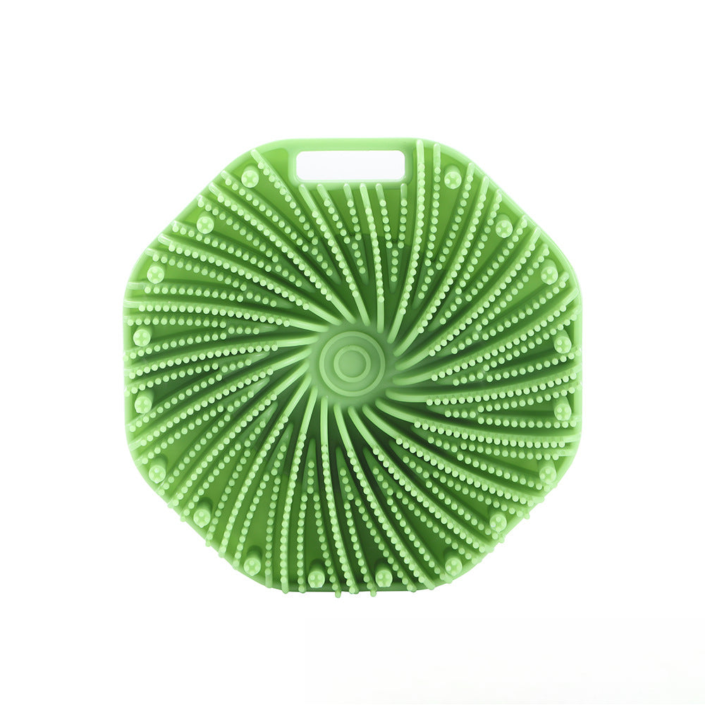 Silicone Body Scrubber with Non-Slip Handle - Exfoliating Shower Scrubber for Smooth Skin, Travel-Friendly & Hygienic
