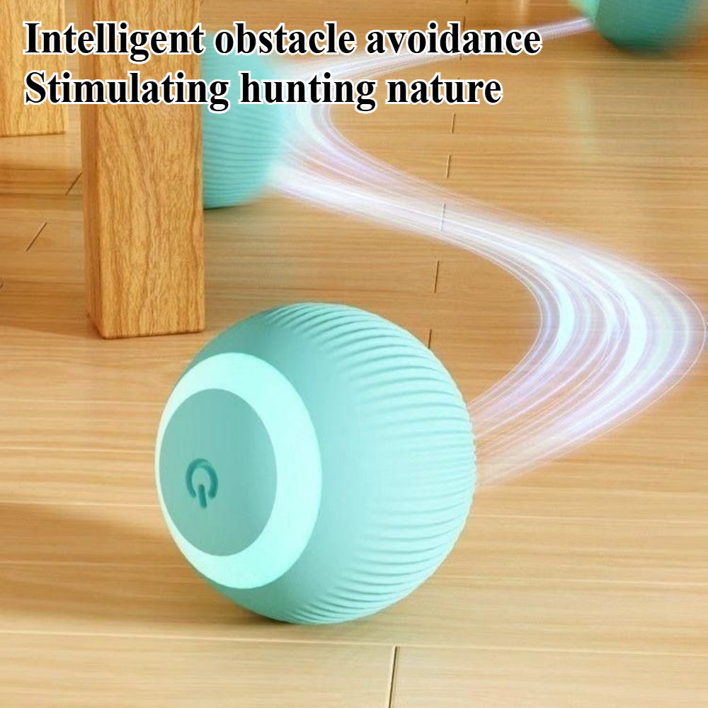 Interactive Cat Toy Ball - 360° Auto-Rolling with LED & Sound - USB Rechargeable Pet Toy