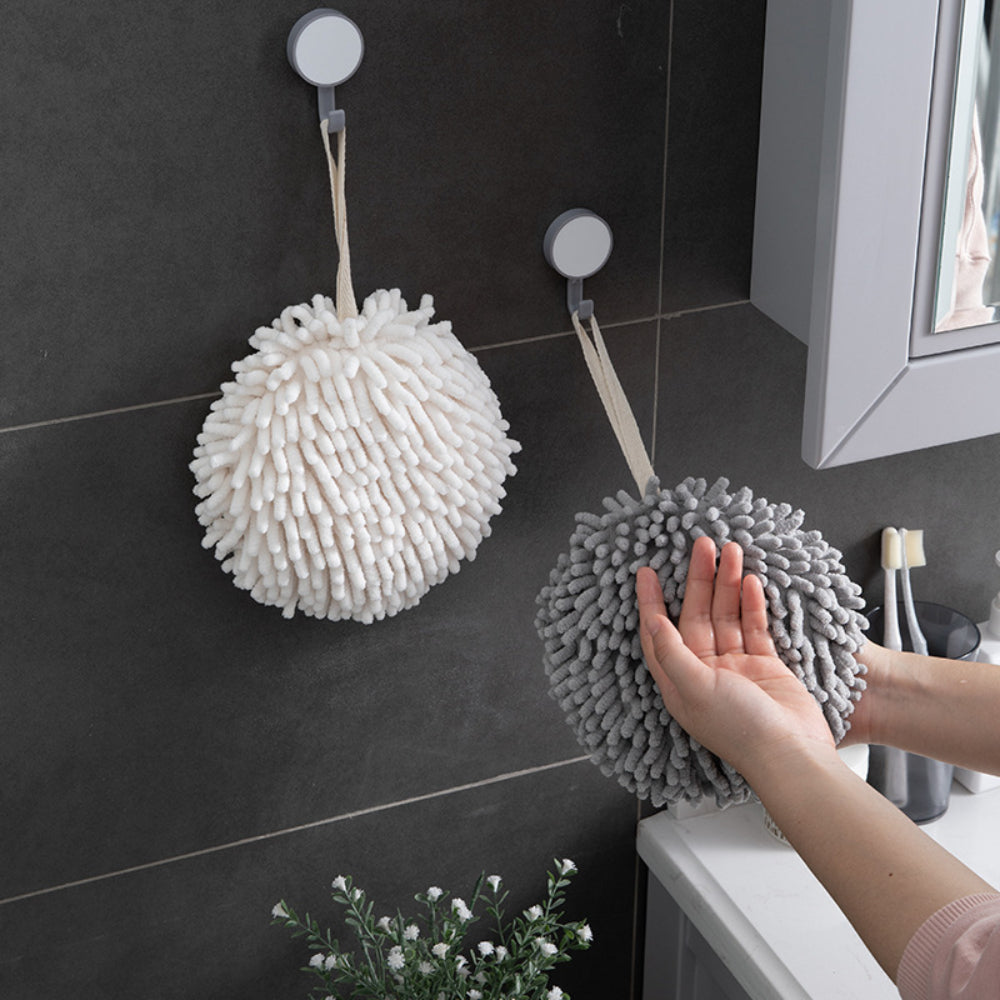 Modern Bathroom Towel 2PCS– Plush Ball-Textured Hand Towels for Stylish & Functional Drying