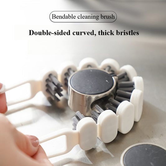Professional Bendable Cleaning Brushes - Double-Sided Hard Bristle Design for Kitchen Sinks/Window Sills (3 Pack)